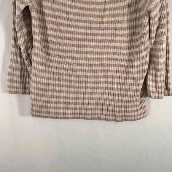 J. Crew Sweater Women's XS Pink White Striped Knit Round Neck Long Sleeve Cotton - Picture 3 of 10